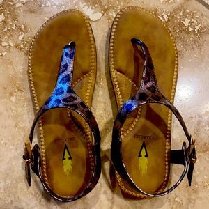 Volatile Reese Bronze Leopard sandals